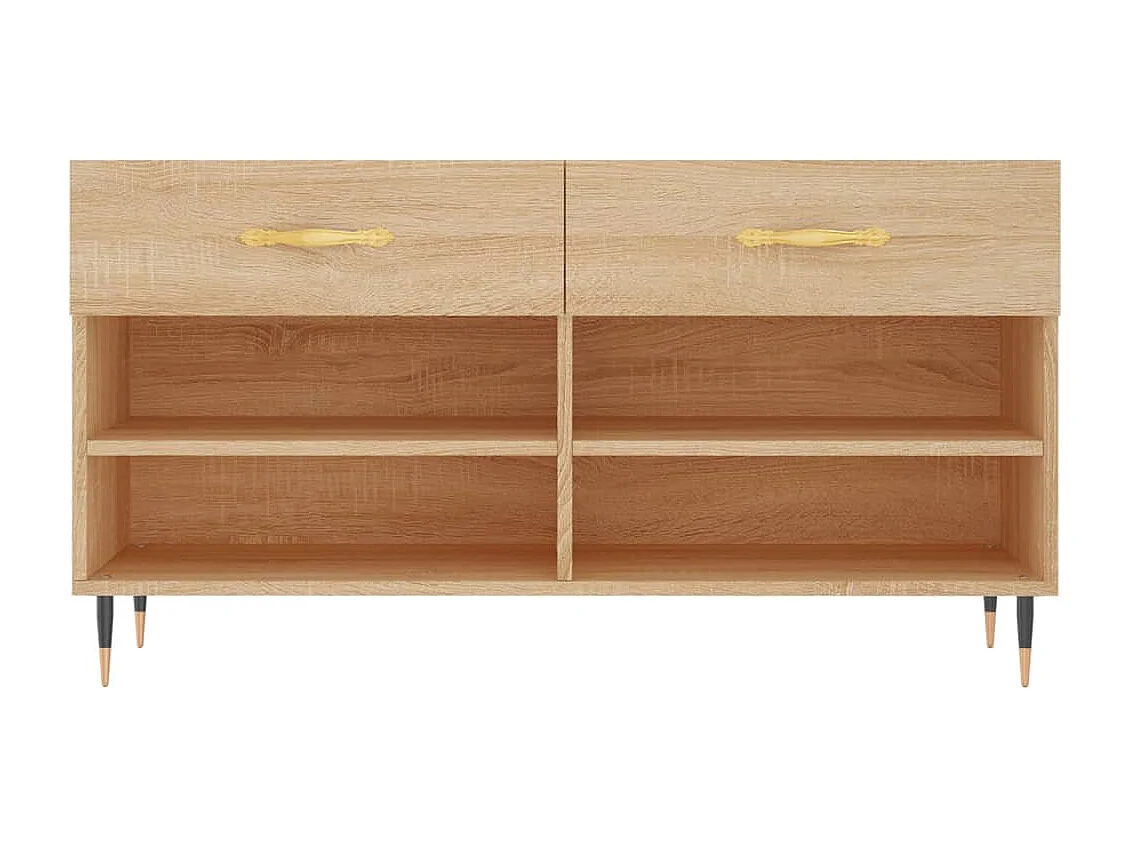 Banc à chaussures chêne sonoma 102x35x55 bois d'ingénierie