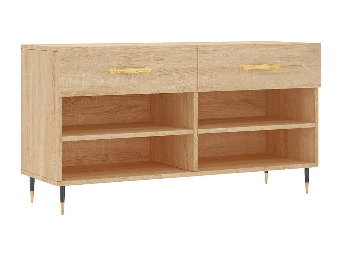 Banc à chaussures chêne sonoma 102x35x55 bois d'ingénierie