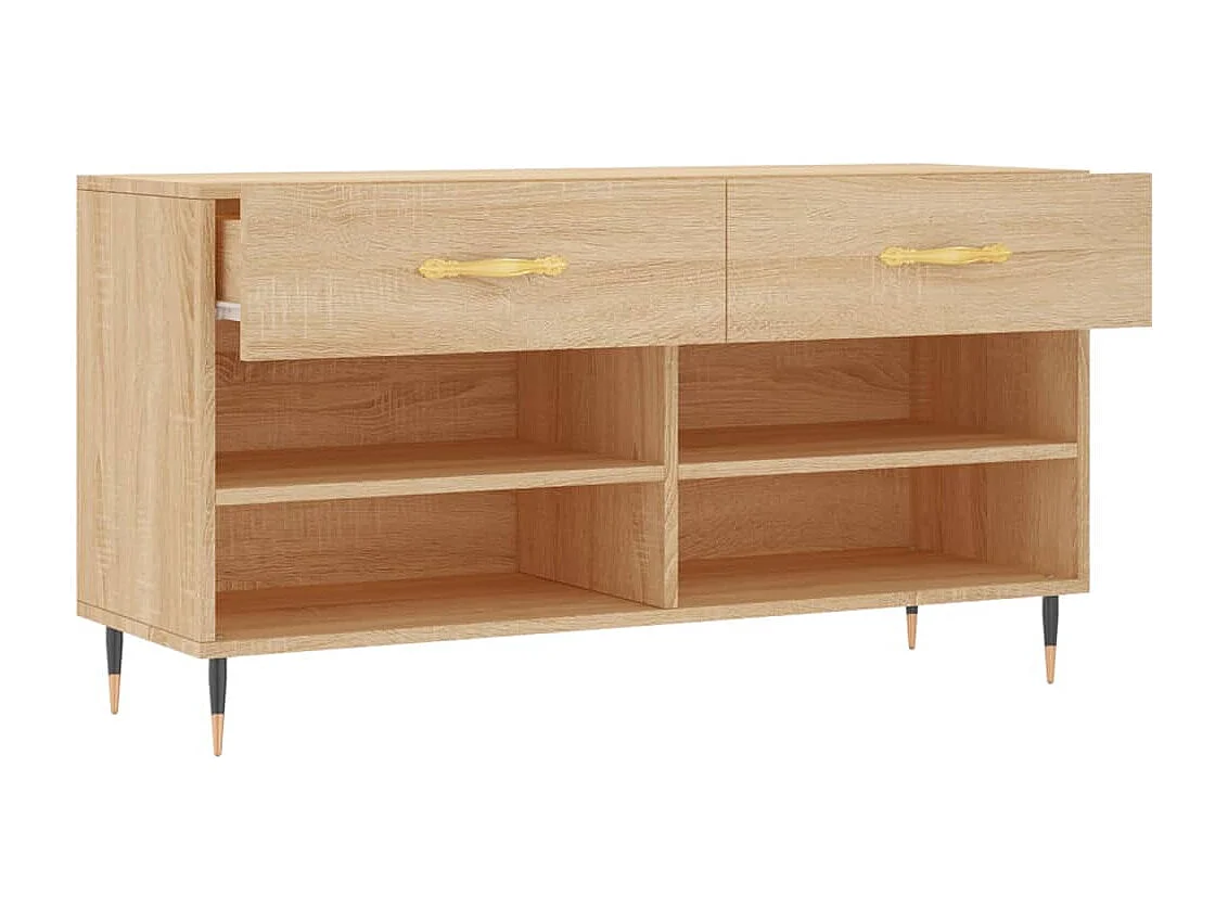 Banc à chaussures chêne sonoma 102x35x55 bois d'ingénierie