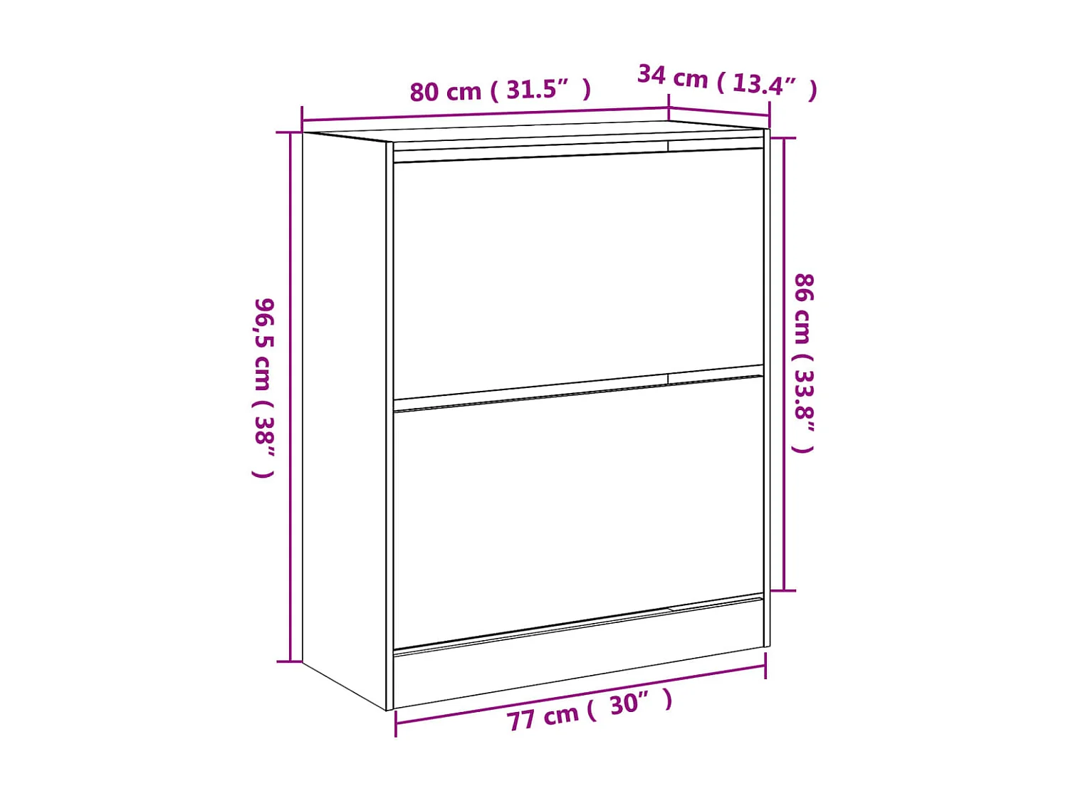 Armoire à chaussures chêne sonoma 80x34x96,5 bois ingénierie