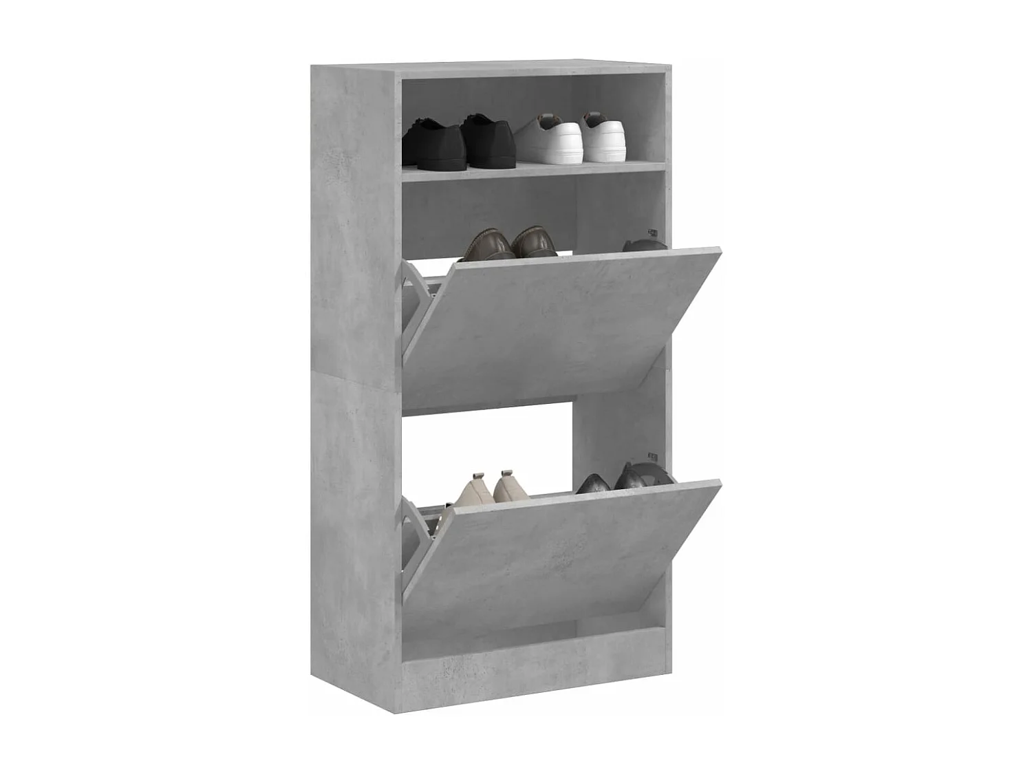 Armoire à chaussures gris béton 60x34x116 bois d'ingénierie