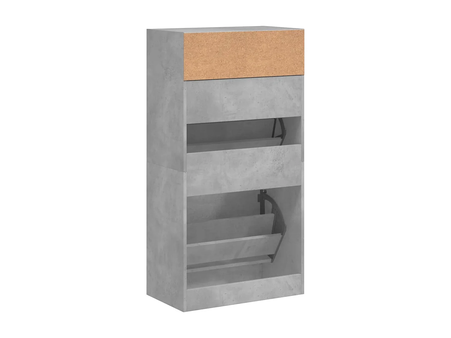 Armoire à chaussures gris béton 60x34x116 bois d'ingénierie