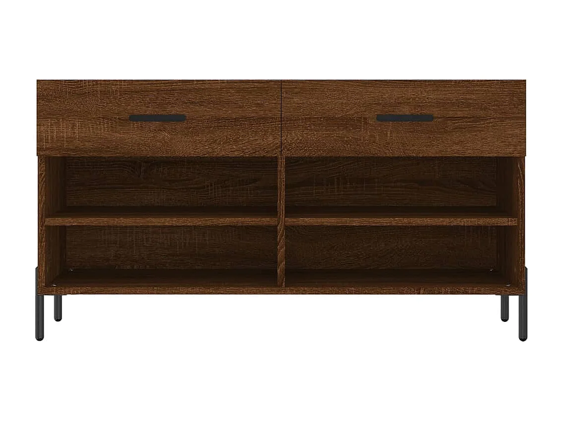 Banc à chaussures chêne marron 102x35x55 bois d'ingénierie