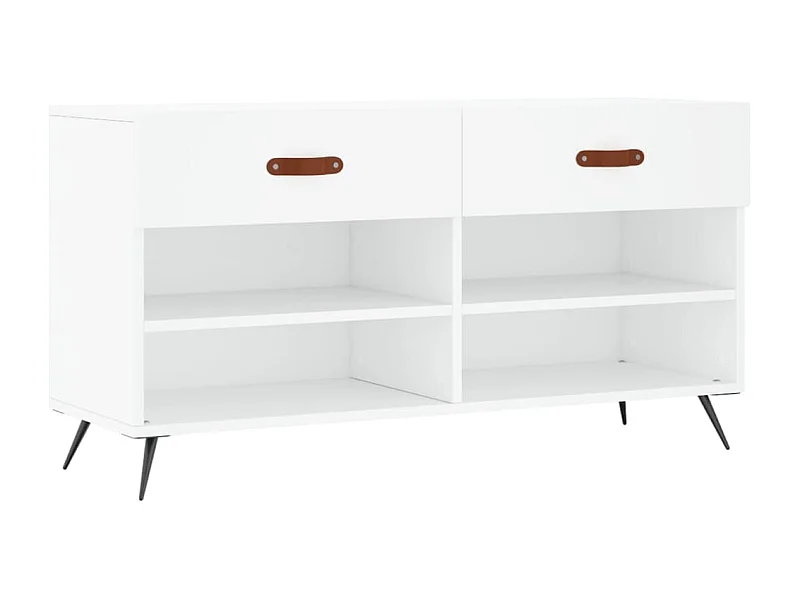 Banc à chaussures blanc 102x35x55 bois d'ingénierie