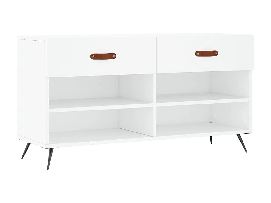 Banc à chaussures blanc 102x35x55 bois d'ingénierie