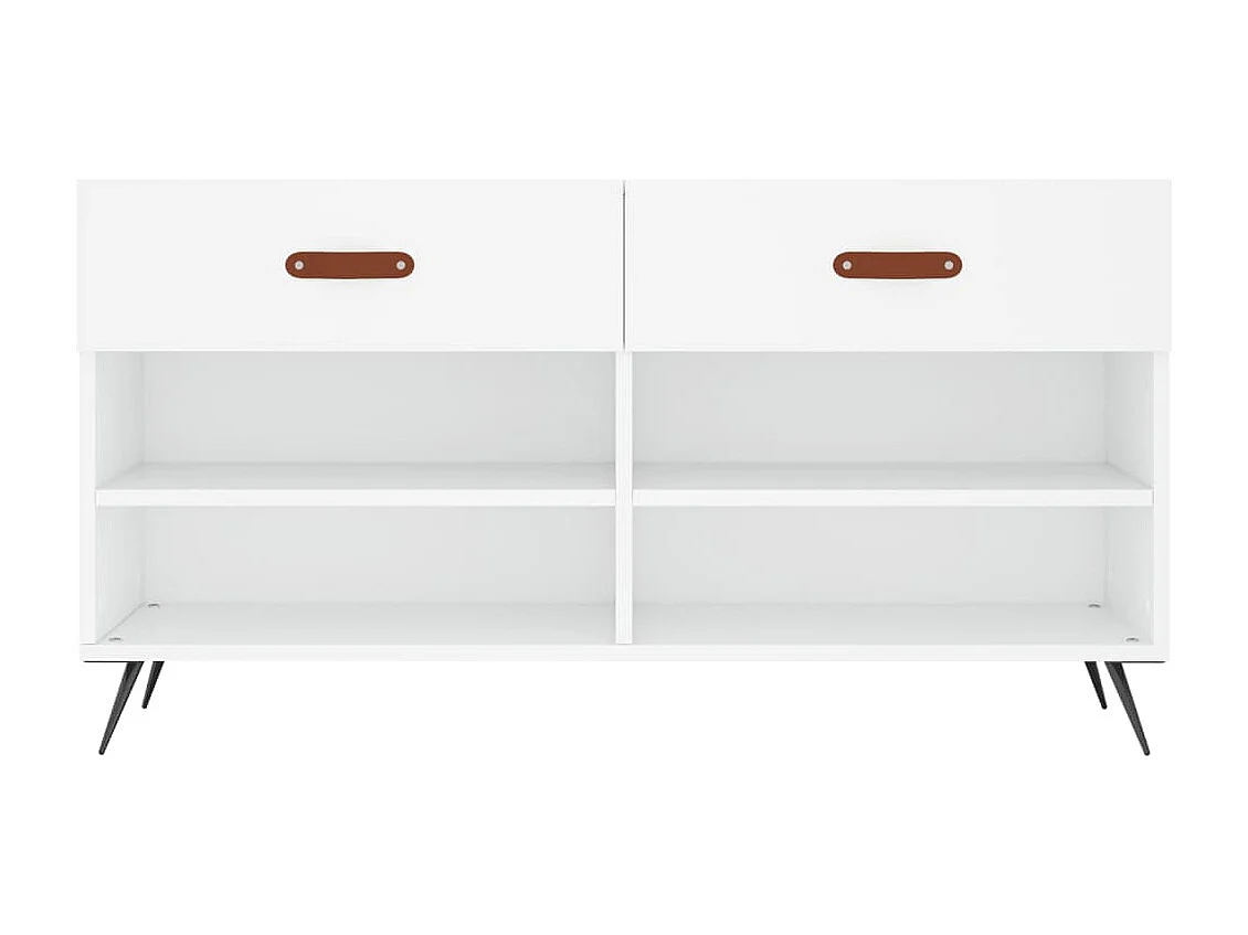 Banc à chaussures blanc 102x35x55 bois d'ingénierie