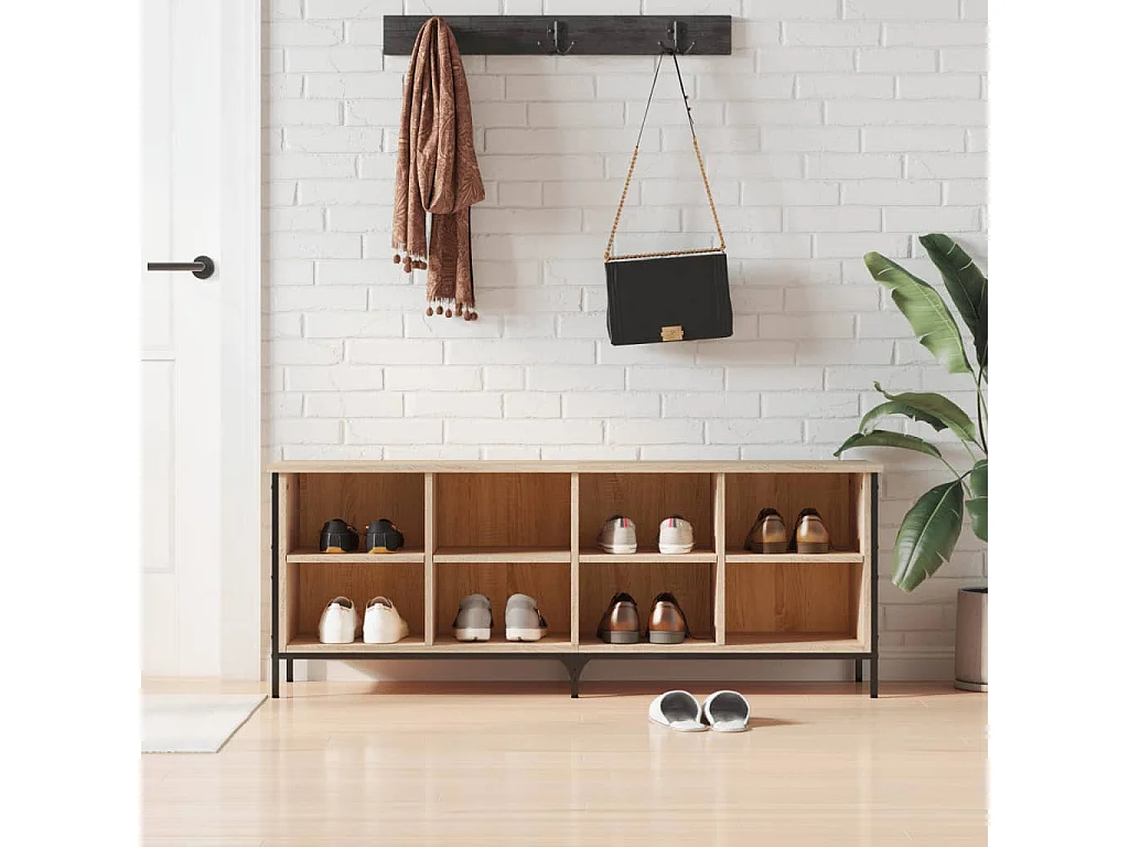 Armoire à chaussures chêne sonoma 131x35x50 bois d'ingénierie