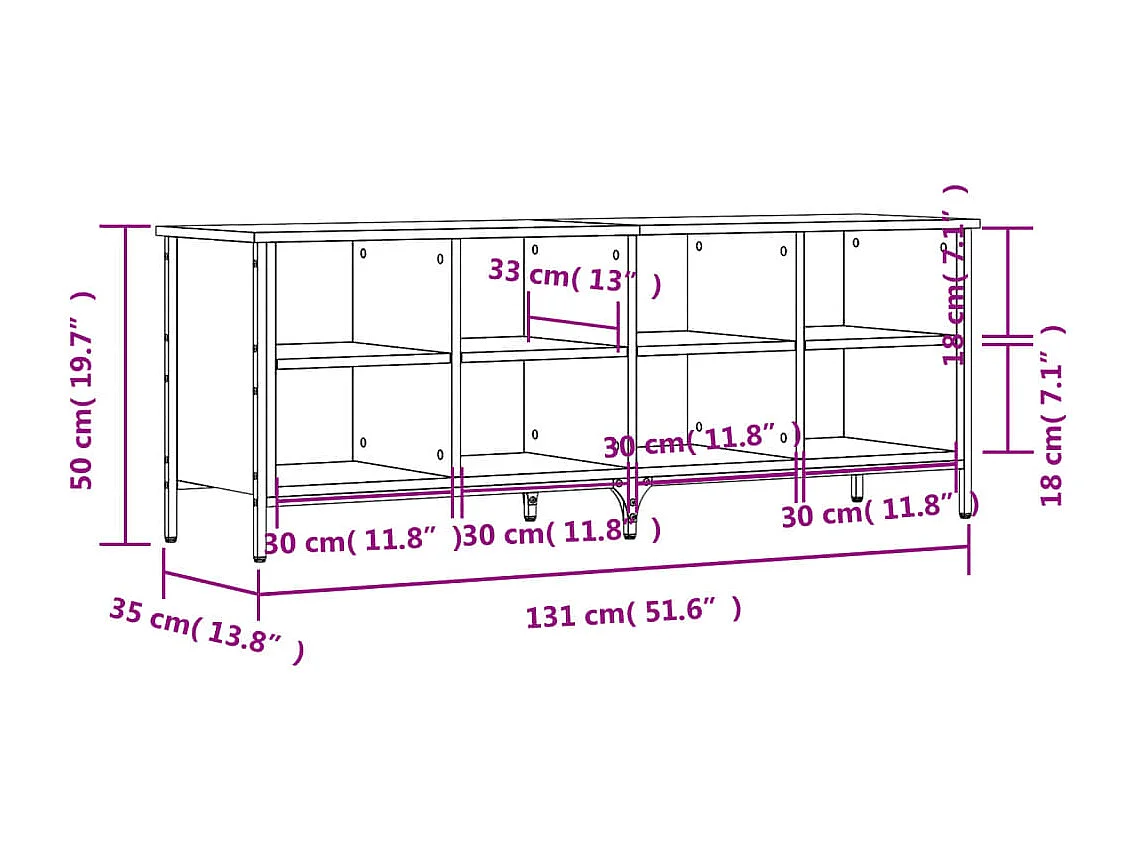 Armoire à chaussures chêne sonoma 131x35x50 bois d'ingénierie