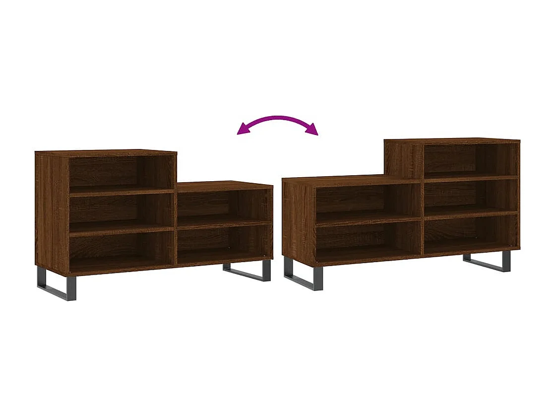 Armoire à chaussures Chêne marron 102x36x60 Bois d'ingénierie