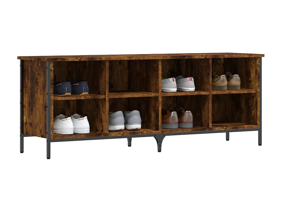 Armoire à chaussures chêne fumé 131x35x50 bois d'ingénierie