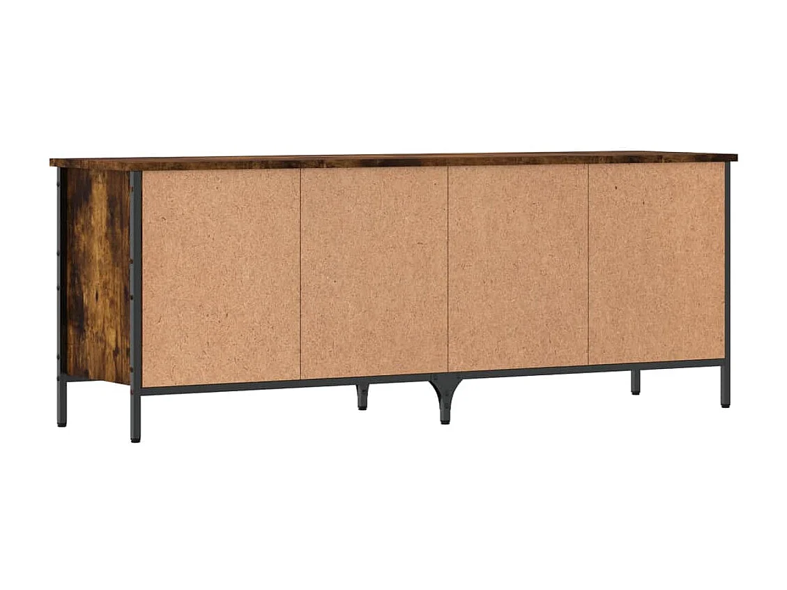 Armoire à chaussures chêne fumé 131x35x50 bois d'ingénierie