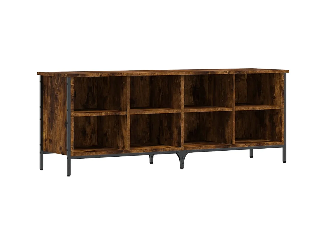 Armoire à chaussures chêne fumé 131x35x50 bois d'ingénierie