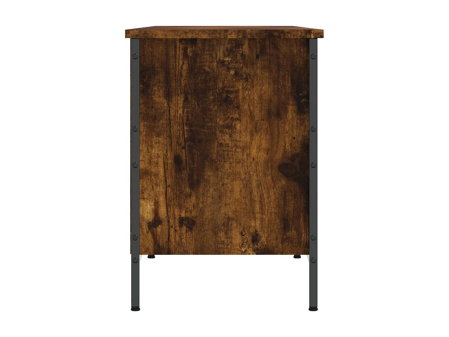 Armoire à chaussures chêne fumé 131x35x50 bois d'ingénierie