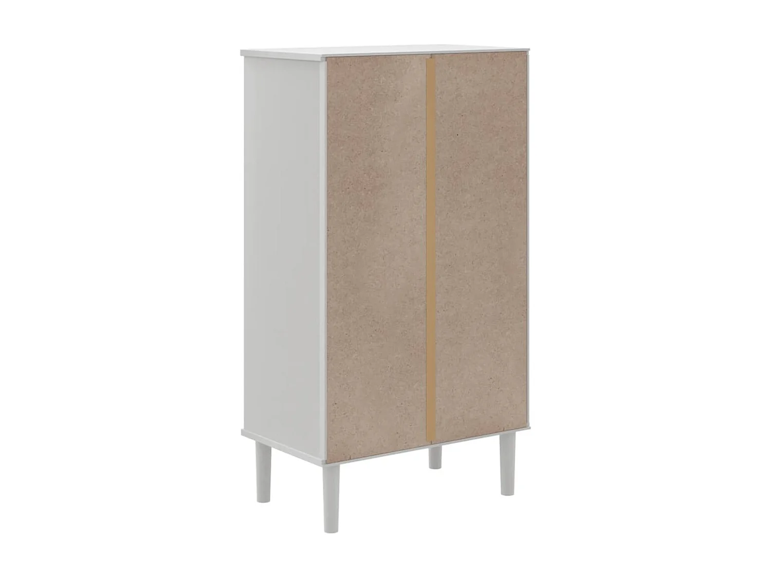 Armoire à chaussures SENJA aspect rotin blanc bois massif