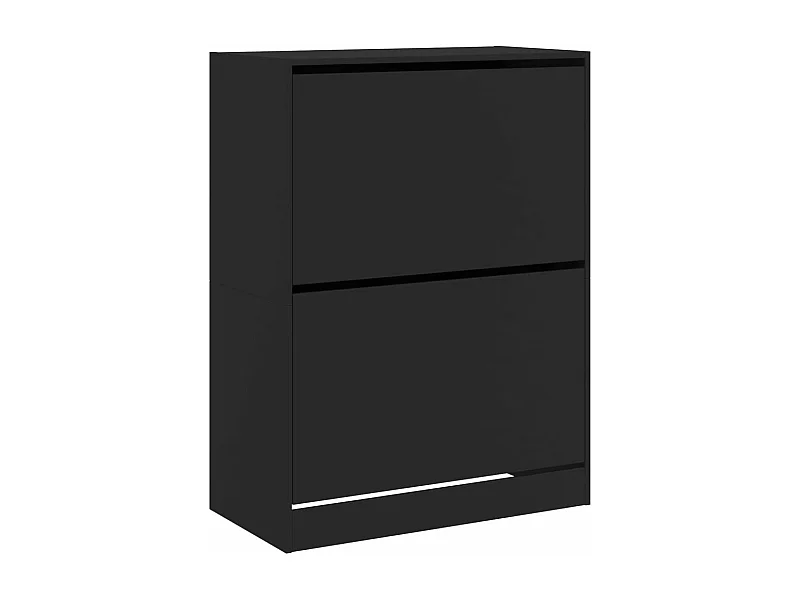 Armoire à chaussures 2 tiroirs rabattables noir 80x42x108