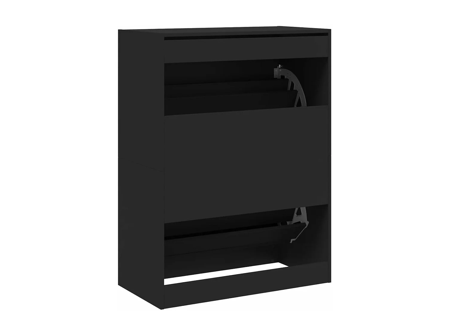 Armoire à chaussures 2 tiroirs rabattables noir 80x42x108