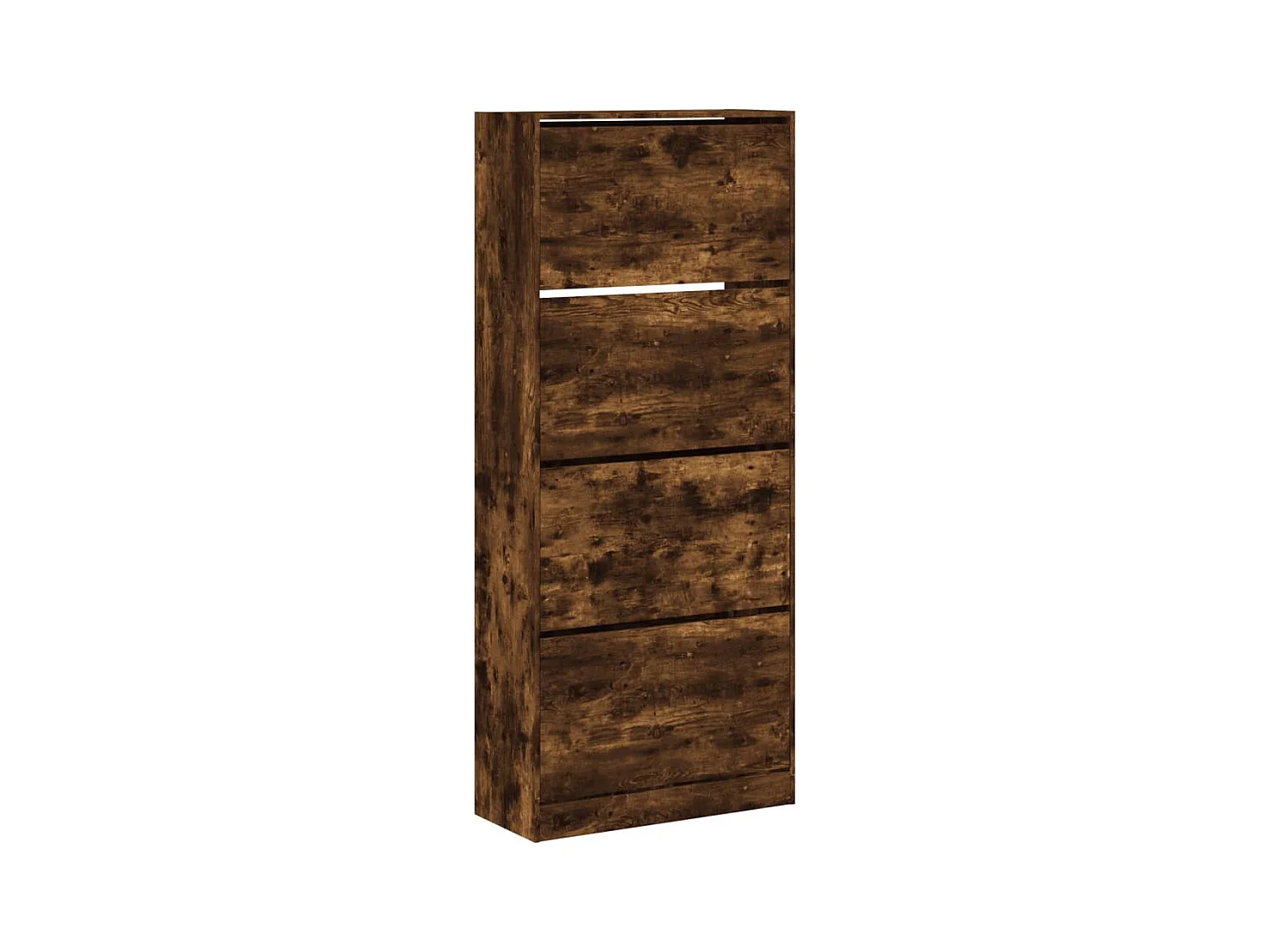 Schoenenkast met 4 klaplades 80x34x187,5 cm gerookt eikenkleur
