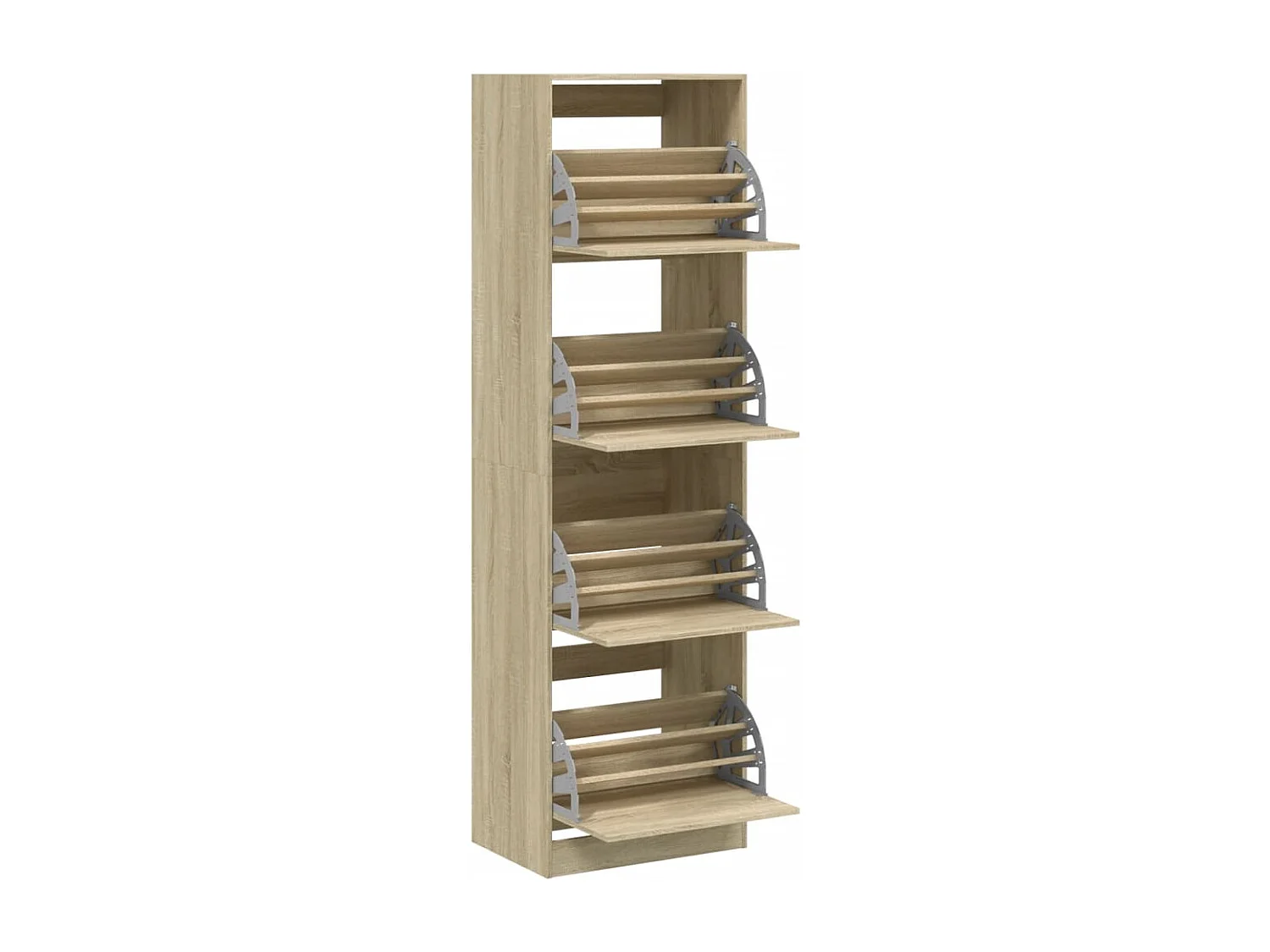 Schoenenkast met 4 klaplades 60x42x204 cm sonoma eikenkleurig