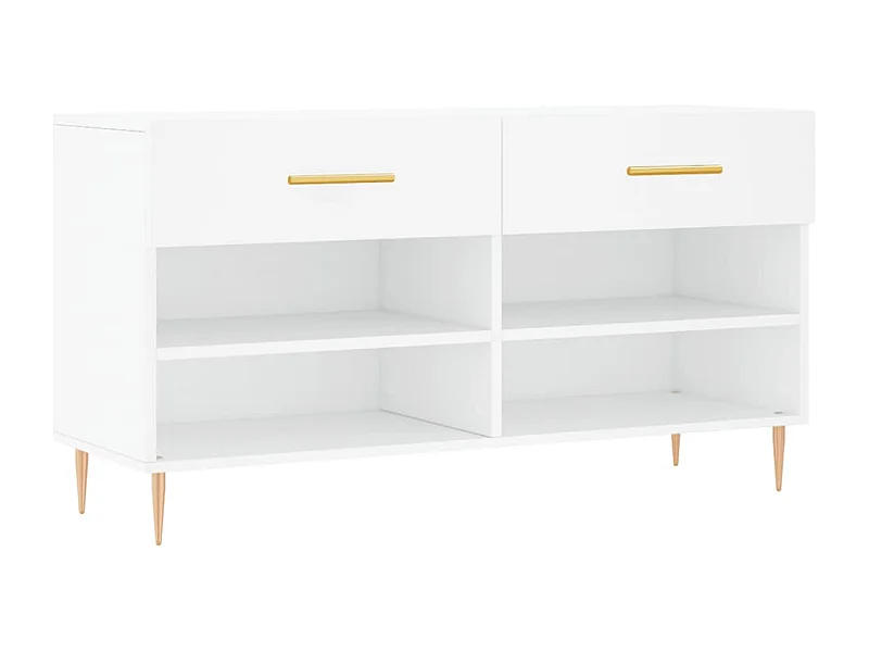 Banc à chaussures blanc 102x35x55 bois d'ingénierie