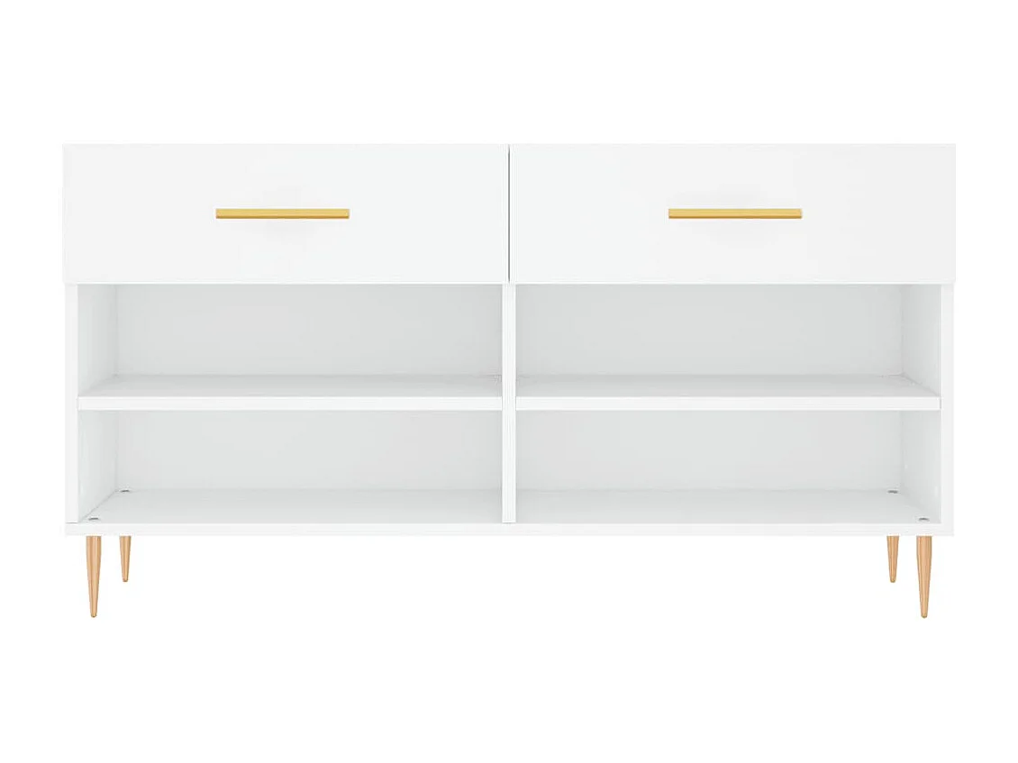 Banc à chaussures blanc 102x35x55 bois d'ingénierie