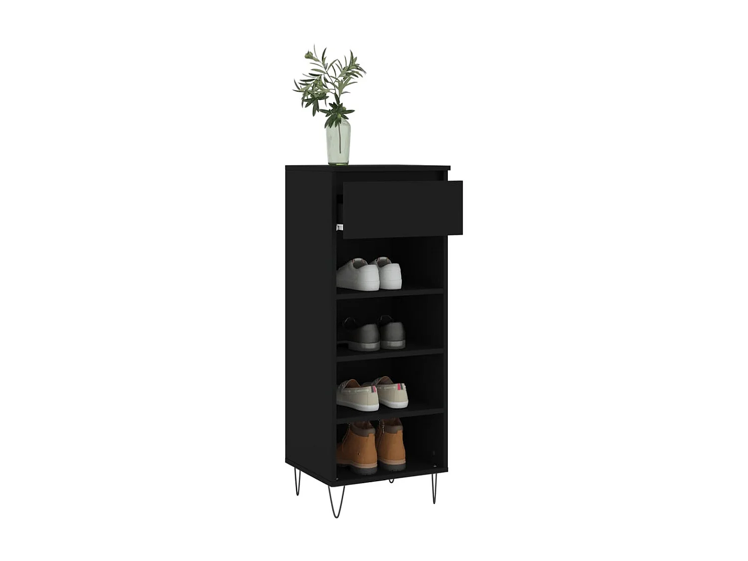 Armoire à chaussures Noir 40x36x105 Bois d'ingénierie