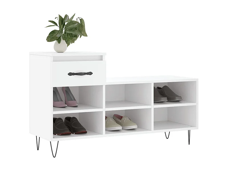 Armoire à chaussures Blanc 102x36x60 Bois d'ingénierie
