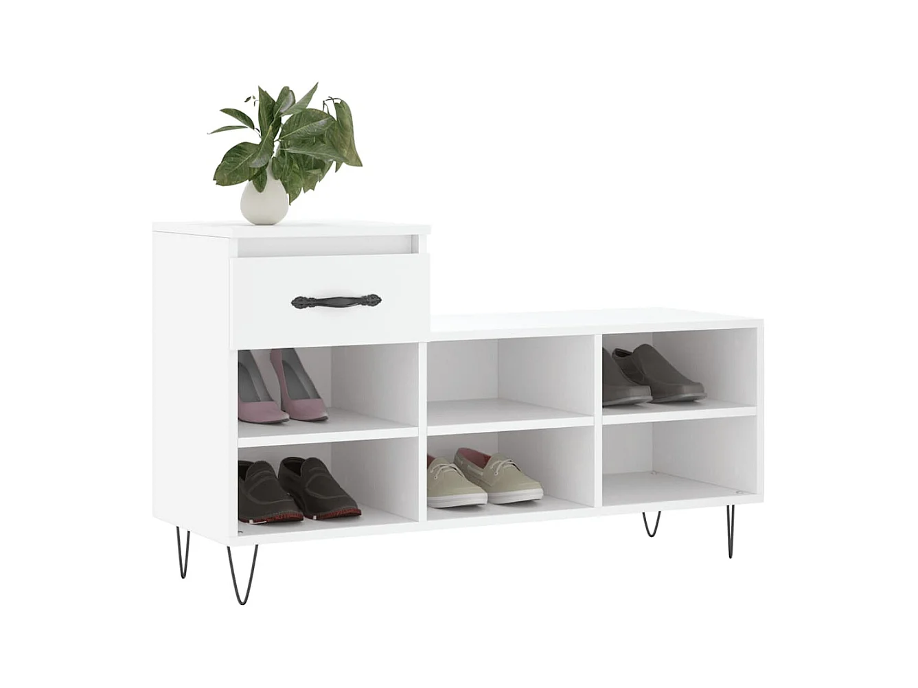 Armoire à chaussures Blanc 102x36x60 Bois d'ingénierie