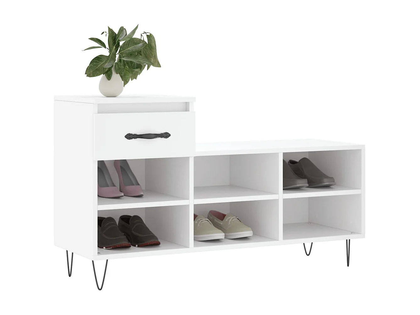 Armoire à chaussures Blanc 102x36x60 Bois d'ingénierie