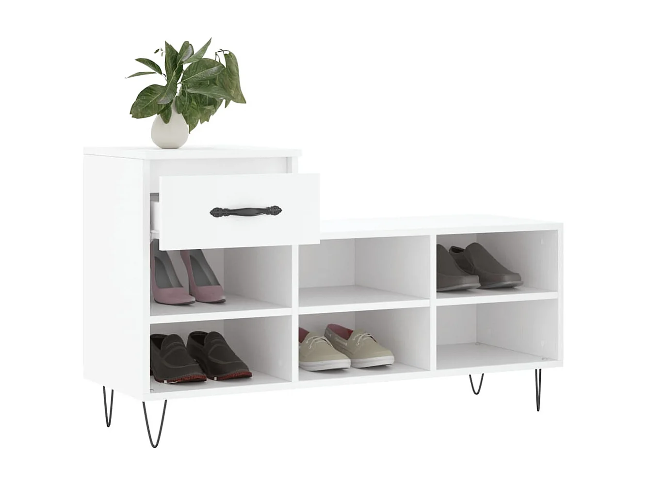 Armoire à chaussures Blanc 102x36x60 Bois d'ingénierie