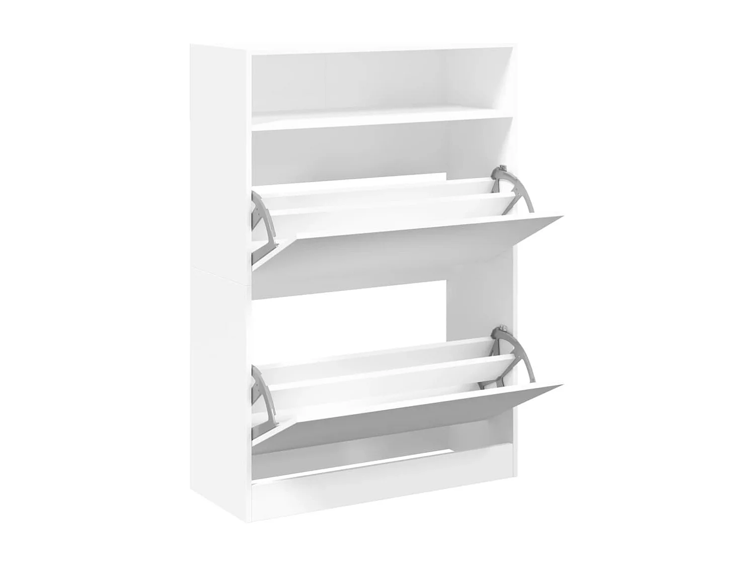 Armoire à chaussures 2 tiroirs rabattables blanc 80x34x116