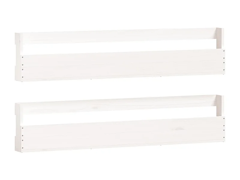Étagères à chaussures murales 2 pcs Blanc 110x9x23 Pin massif