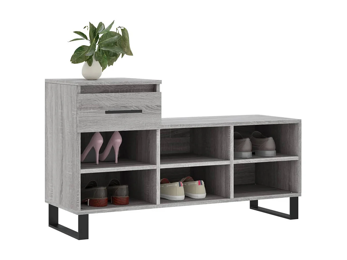 Armoire à chaussures Sonoma gris 102x36x60 Bois d'ingénierie