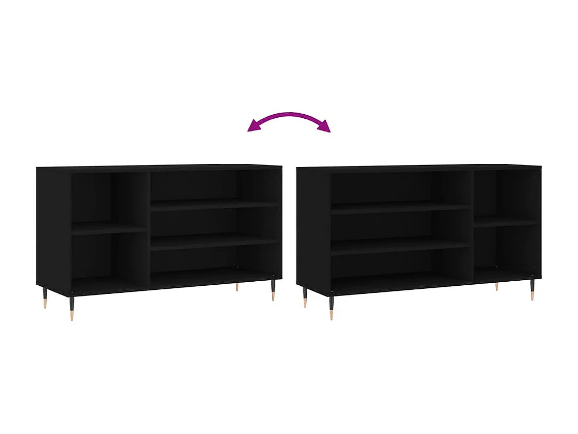 Armoire à chaussures Noir 102x36x60 Bois d'ingénierie