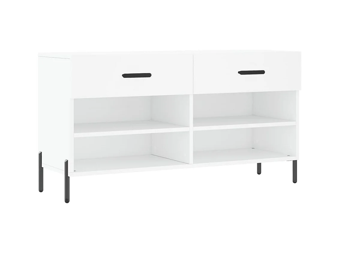Banc à chaussures blanc 102x35x55 bois d'ingénierie