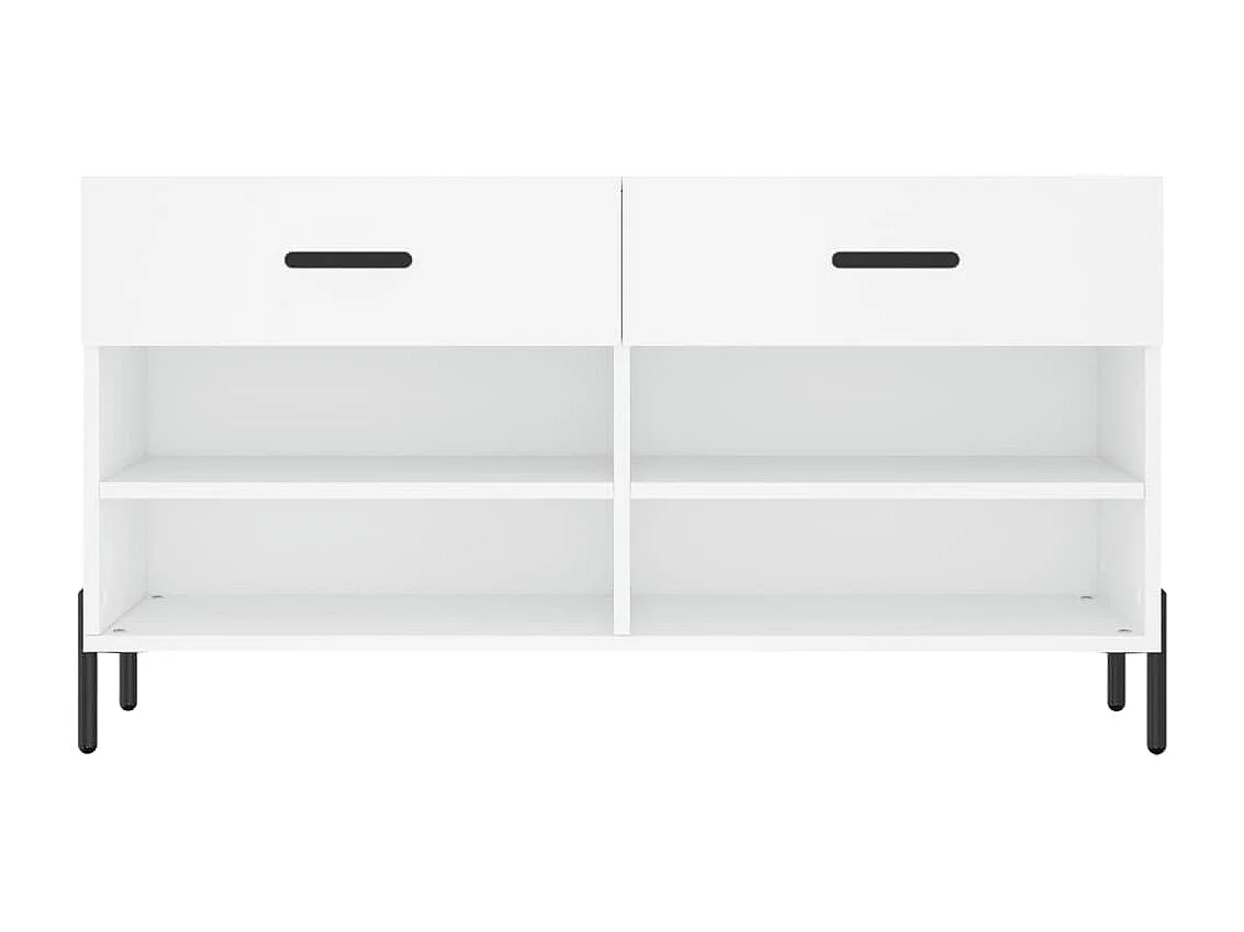 Banc à chaussures blanc 102x35x55 bois d'ingénierie