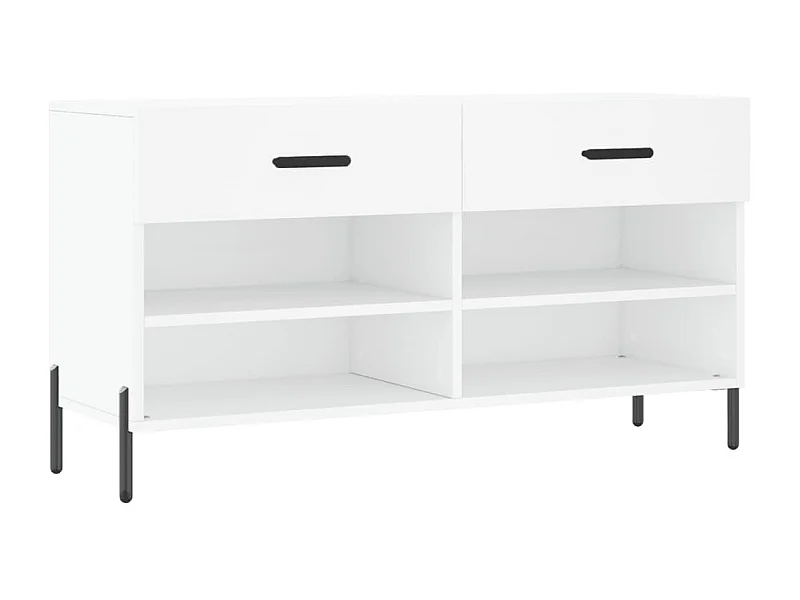 Banc à chaussures blanc 102x35x55 bois d'ingénierie