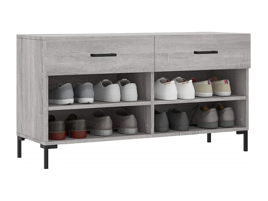 Banc à chaussures sonoma gris 102x35x55 bois d'ingénierie