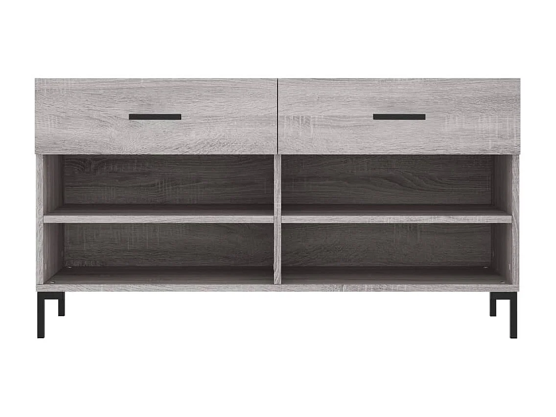 Banc à chaussures sonoma gris 102x35x55 bois d'ingénierie