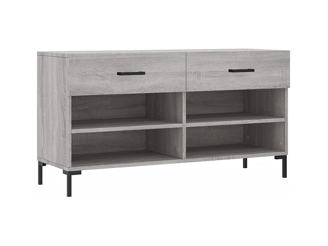 Banc à chaussures sonoma gris 102x35x55 bois d'ingénierie