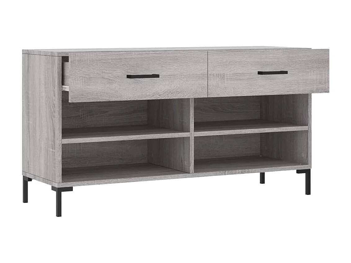 Banc à chaussures sonoma gris 102x35x55 bois d'ingénierie