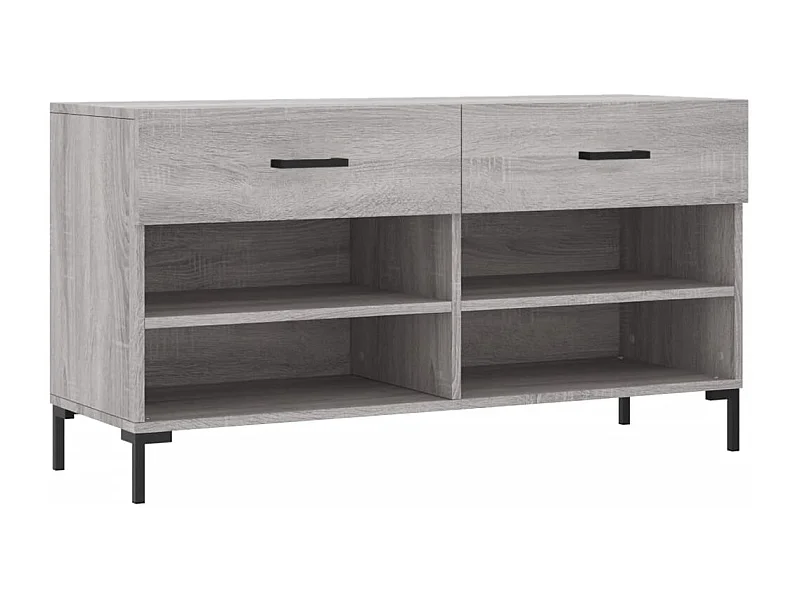 Banc à chaussures sonoma gris 102x35x55 bois d'ingénierie