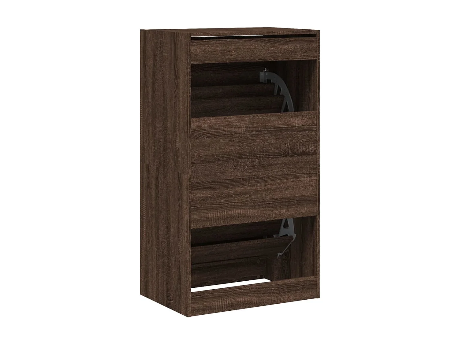 Armoire à chaussures 2 tiroirs rabattables chêne marron