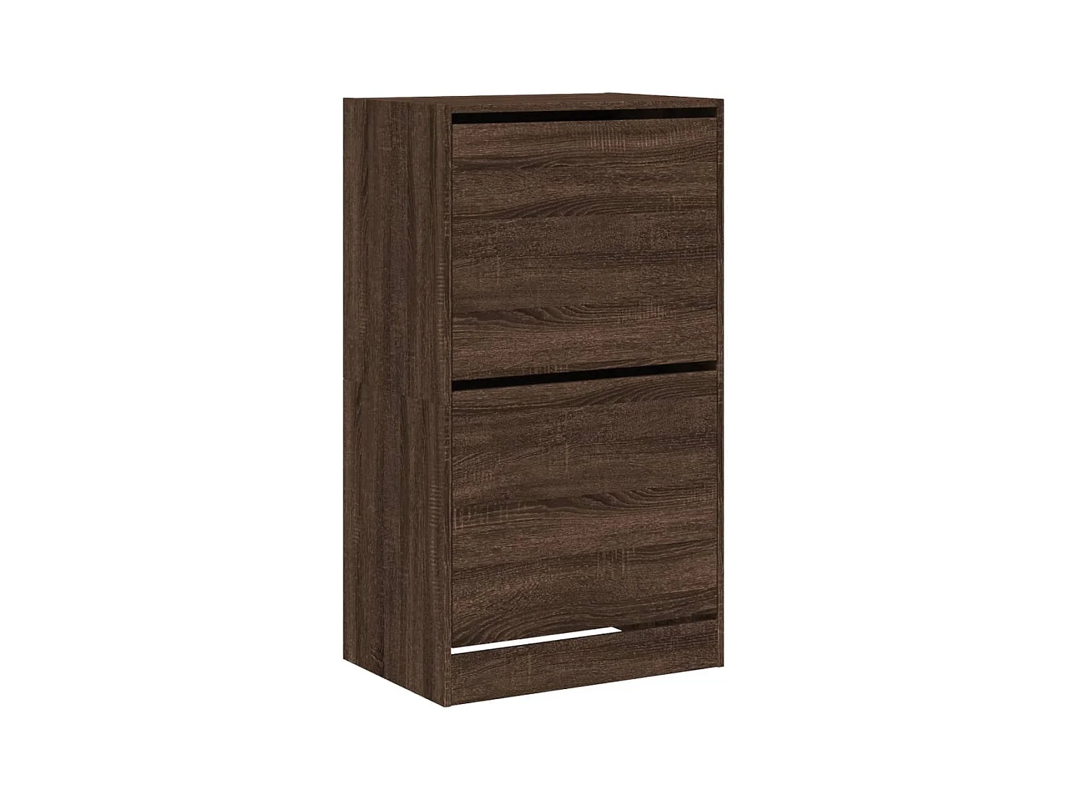 Armoire à chaussures 2 tiroirs rabattables chêne marron