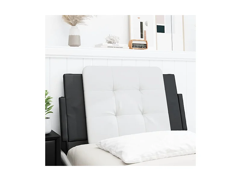 Coussin de tête de lit noir et blanc 90cm similicuir