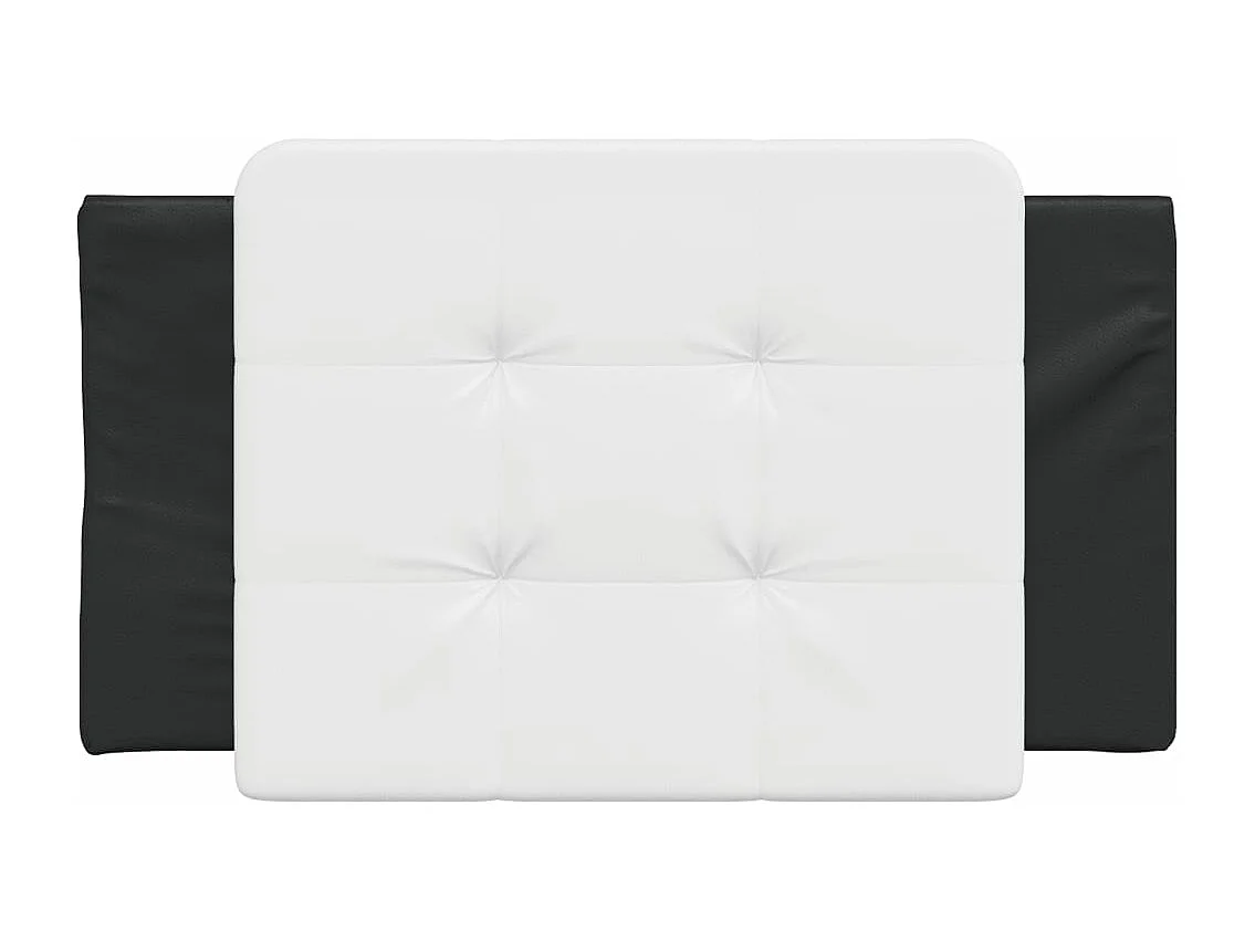 Coussin de tête de lit noir et blanc 90cm similicuir