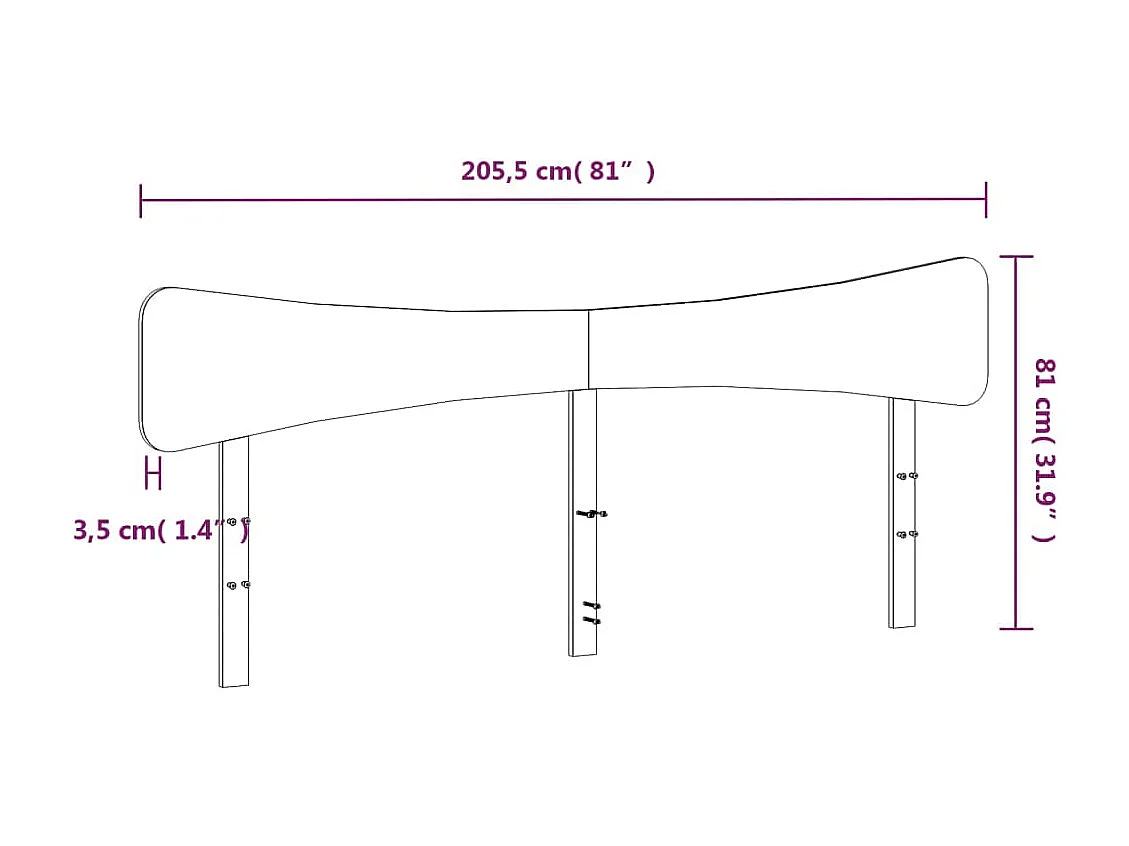 Tête de lit 200cm bois massif de pin