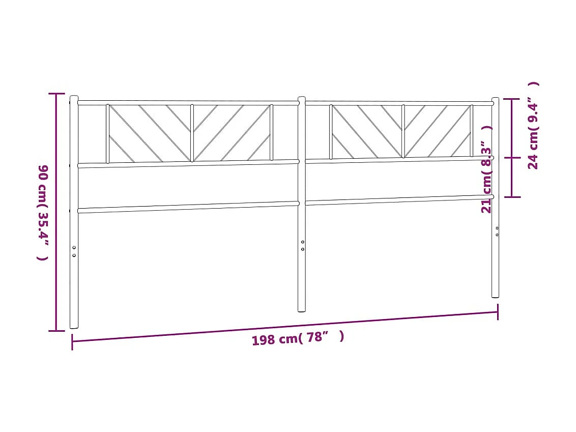 Tête de lit métal blanc 193cm
