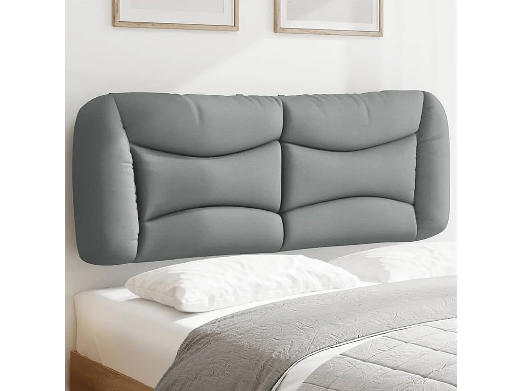 Coussin de tête de lit gris clair 120cm tissu