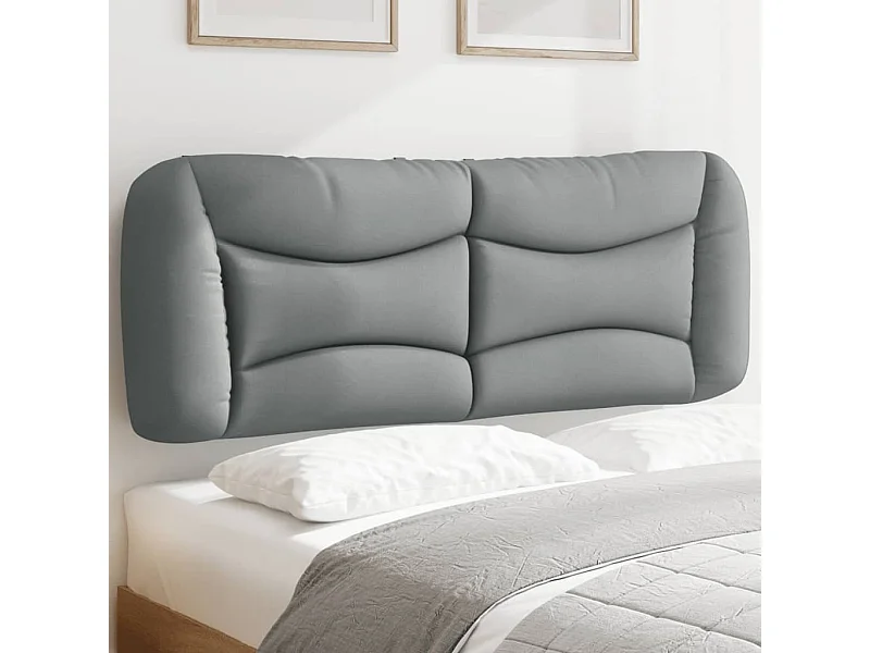 Coussin de tête de lit gris clair 120cm tissu