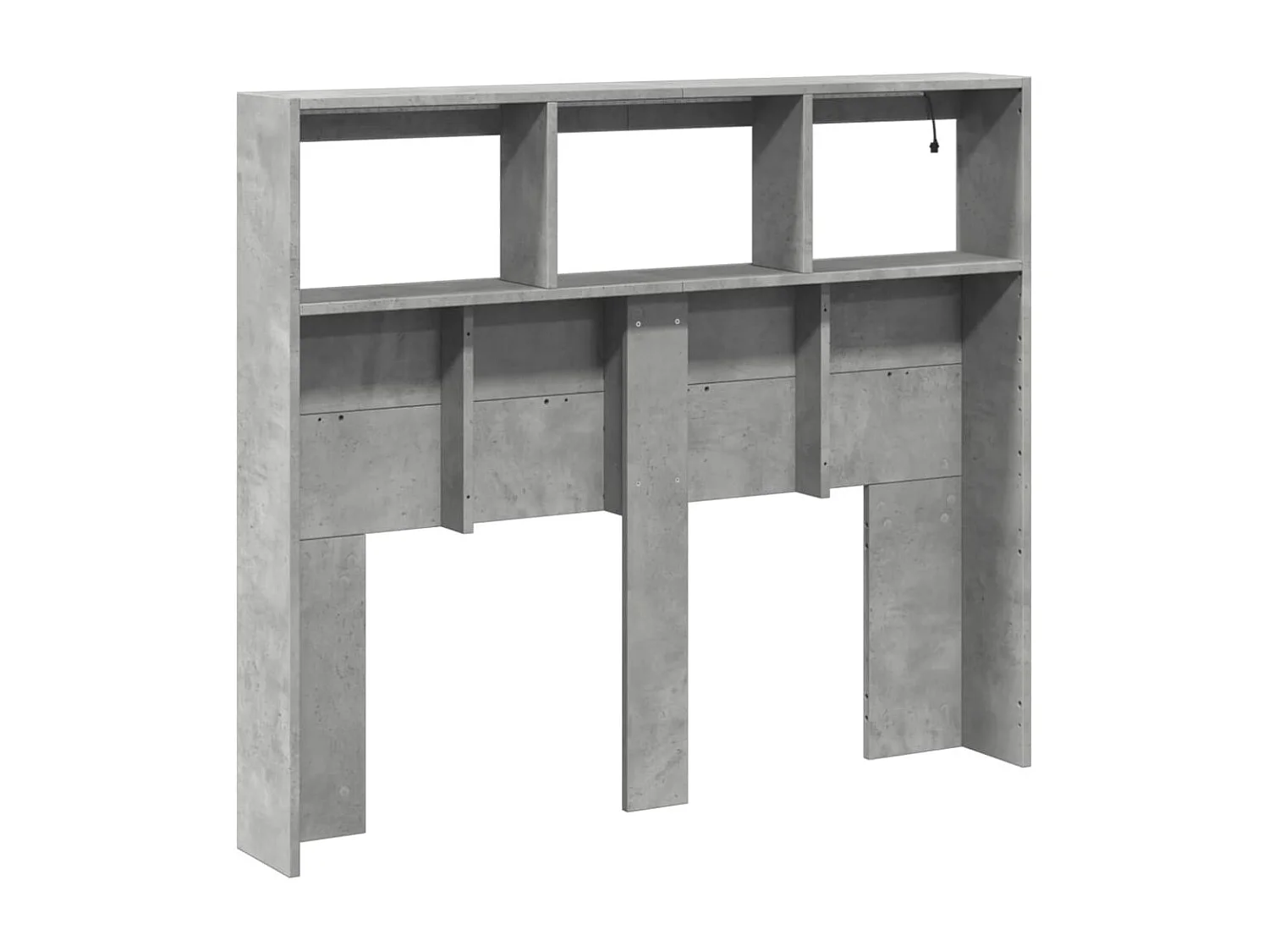 Armoire tête de lit avec LED gris béton 120x17x102